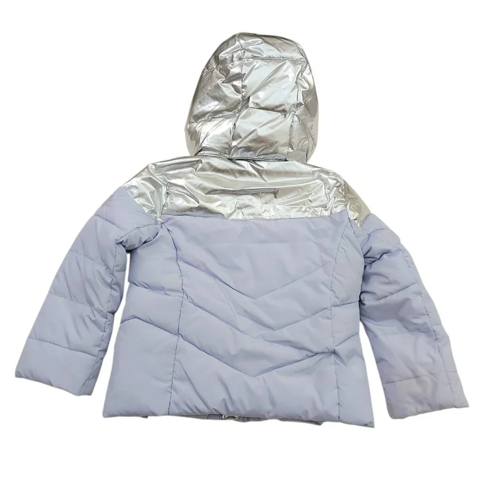 GAP Puffer Snow Hooded Jacket Girls XS Lilac Insulated Full Zip Winter Outdoor